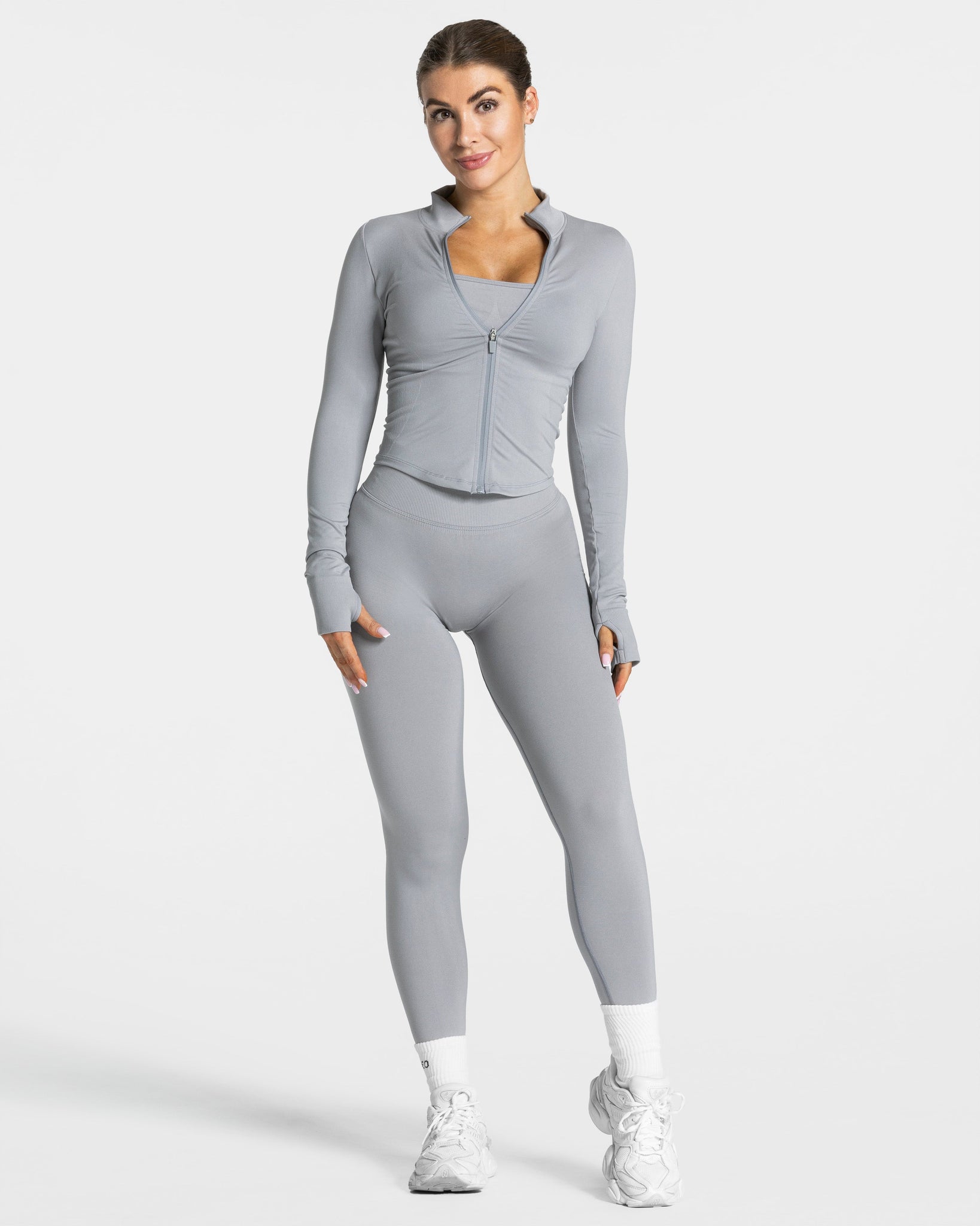 Femme Shaping Zip Jacke „Grau“