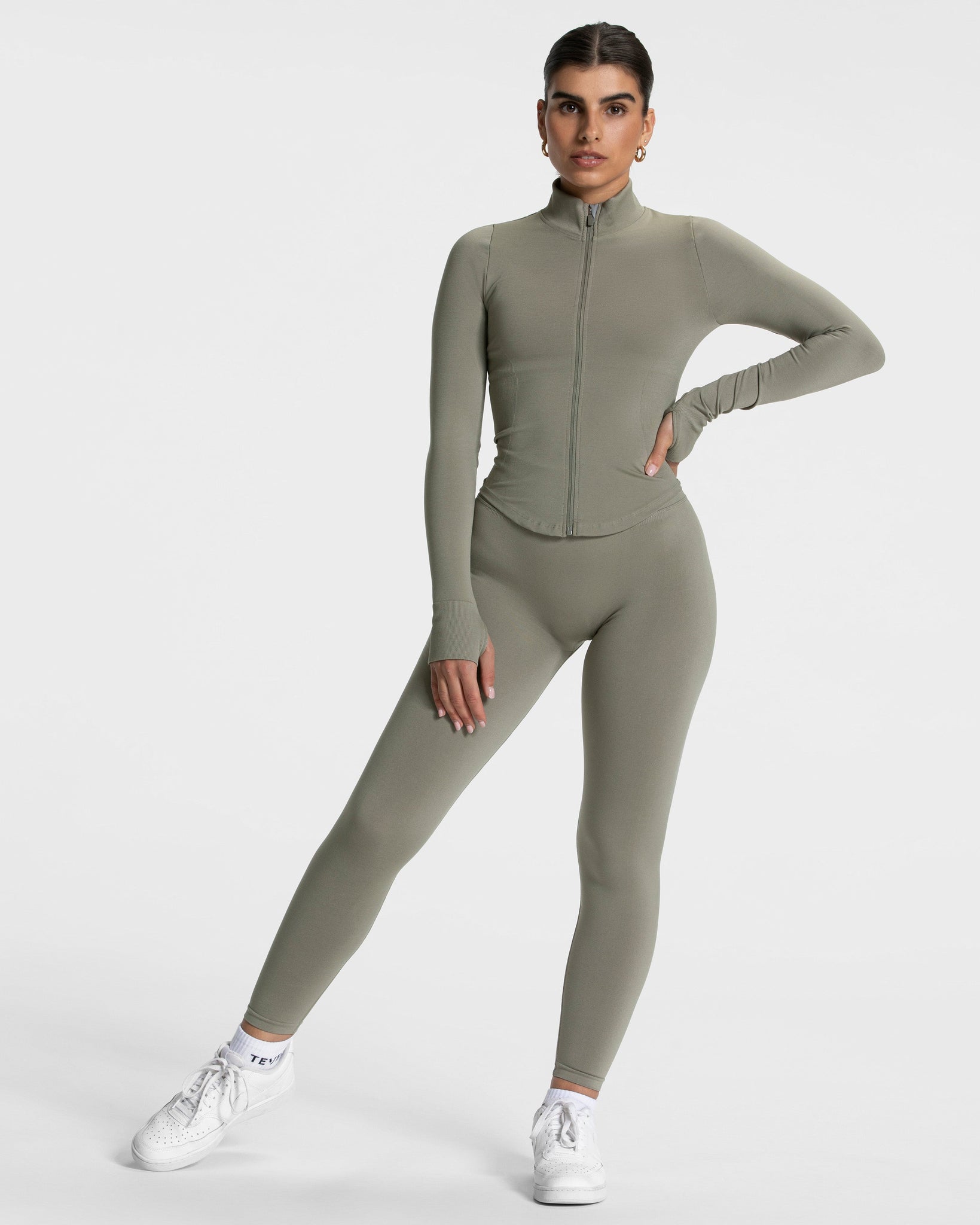 Femme Shaping Zip Jacke „Khaki“